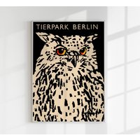 Zoo Tierpark Berlin Eule Poster Kunstdruck von patroastudio