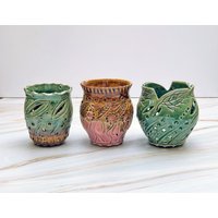 Handgeschnitzte Keramikleuchte Steingut-Kerzenhalter, Trauergeschenk, Selbstfürsorgegeschenk, Handgemachtes Keramikgeschenk von pattysheppardart