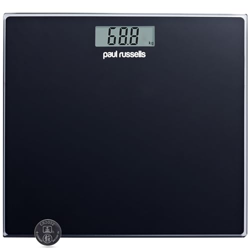 Paul Russells Digitale Personenwaage, Personenwaage, Körpergewicht, Waage für Fitness mit hochpräzisen Sensoren, genaue Gewichtsmaschine für Menschen (st/lb/kg), 30 x 30 cm, 150 kg, breite Plattform, von paul russells