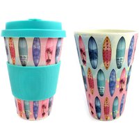 Umweltfreundliche Wiederverwendbare Pflanzenfaser-Reisebecher Mit Surfboard-Design Umweltfreundliche Wiederverwendbare Pflanzenfaser-Reisebecher Mit Surfboard-Design von paulandlucyshop
