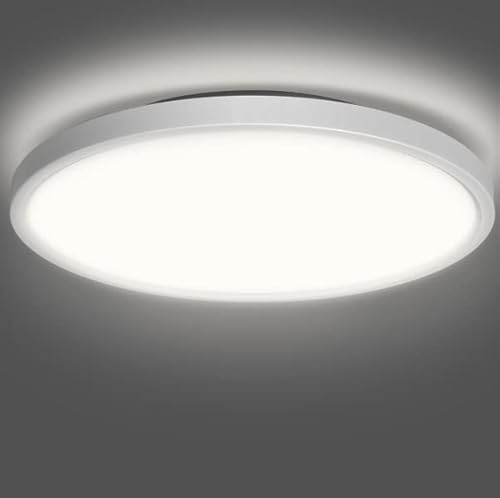 paurller Ultraflach Led Deckenleucht Rund Dünn Neutralweiß 4000K Deckenlampe Kinderleuchte Augenpflege CRI 98 RG0 Ø42cm Badezimmer Lampe für Bad Schlafzimmer Flur Küche Wohnzimmer Balkon von paurller