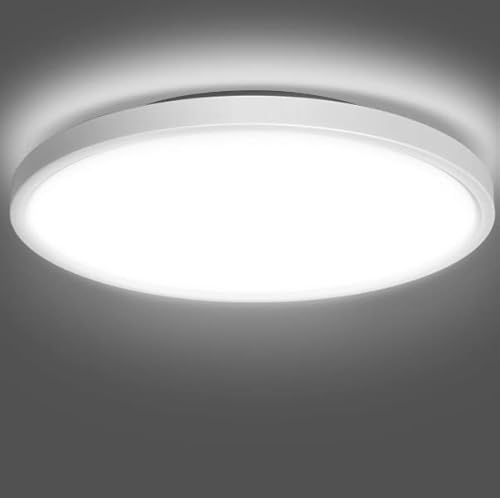 Ultra-dünne 22W neutralweiß Rund Deckenlampe Deckenleuchte Flimmerfrei LED Wand- und DeckenleuchteLicht Wohnzimmerlampe, Küchenlampe, Schlafzimmer, Kinderzimmer, Flur, Keller (4000K) von paurller