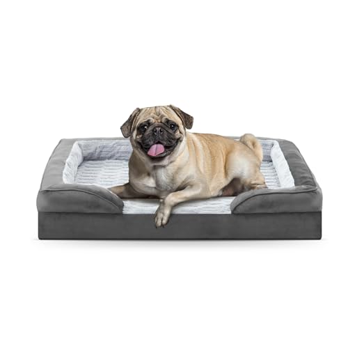 Pawk Orthopädisches Hundebett Mittelgroße Hunde, Memory Foam Hundekorb Kleine Hunde, Hundebetten Waschbar, Abnehmbarem rutschfest Hundesofa, 71x58x17cm von Pawk