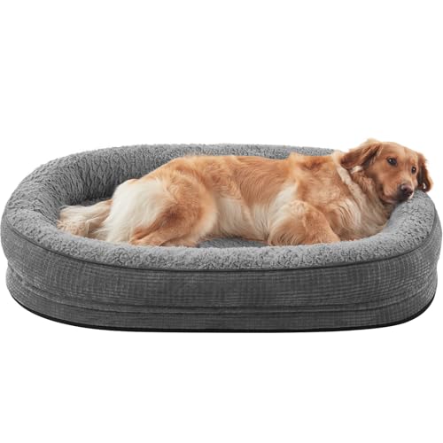 Pawk Orthopädisches Hundebett Grosse Hunde, Vierseitiges Nackenrolle Kissen Hundebett Orthopädisch, Memory Foam Hundekorb XXL Wasserdicht rutschfest, Hundebetten Abnehmbar und Waschbar von Pawk