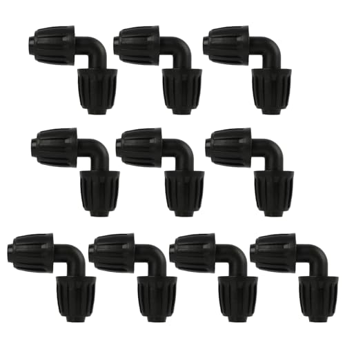 10PCS Micro-Drip-System L-Stück 13mm (1/2 Zoll), Tropfbewasserungsarmaturen,Rohrverbinder für Micro Drip System,werkzeuglose Montage,Tropfbewässerung,langlebig für Bewässerungssystem Verbindungsteile von pawpoem