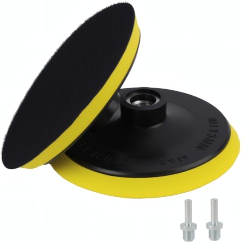 2PCS Polierpad Adapter,5 Zoll/125 mm Klett-Schleifteller mit M14-Bohradapter, Klett Schleifteller für Bohrmaschine, Winkelschleifer, Poliermaschine Aufsatz, Polieraufsatz, Polierscheibe Zubehör von pawpoem