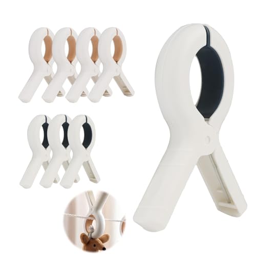 8PCS Große Klammern, Badetuch Klammern, große Wäscheklammern Handtuchklemmen Strandtuchklammern Handtücher Towel Clips, Wäscheklammern für Dicke Kleidung, Decken, Bettwäsche, Camping Reisen von pawpoem