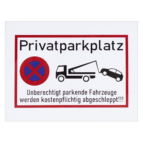 Privatparkplatz Schild 15x20cm aus Aluminium, Reflektierendes Parkplatzschild mit Wunschkennzeichen, UV-beständig, Wasserfest, Rostfrei, mit Bohrlöchern, für Privatgrundstück, Ohne Pfosten von pawpoem