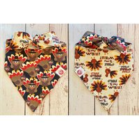 Herbst Hunde Bandana, Thanksgiving Wendbares Krawatte Auf Bandana von pawsitivelybella