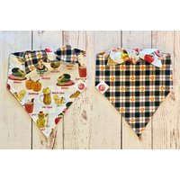 Herbst Hunde Bandana, Thanksgiving Wendbares Krawatte Auf Bandana von pawsitivelybella