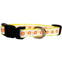 Hundehalsband - Weiß Und Orange Gelb Extra Klein Alle Rassen "Daisies' von pawsitivestyle