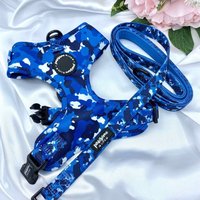 Hundegeschirr Und Leine Set, Süßes Camo Boy Zubehör, Geburtstagsgeschenk Für Hunde, Weich Gepolstert Verstellbar, Leine, Ohne Zug Brust von pawsomelifeboutique