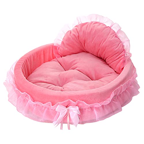 pawstrip Rosa Hundebett waschbar Prinzessin Katze Couch Weicher Plüsch Haustiersofa Nest Matte Kätzchen Welpe Höhle Betten Niedlich Gemütlich Kätzchen Hundehütte Kissen Kleine Mittlere Hunde Katzen von pawstrip