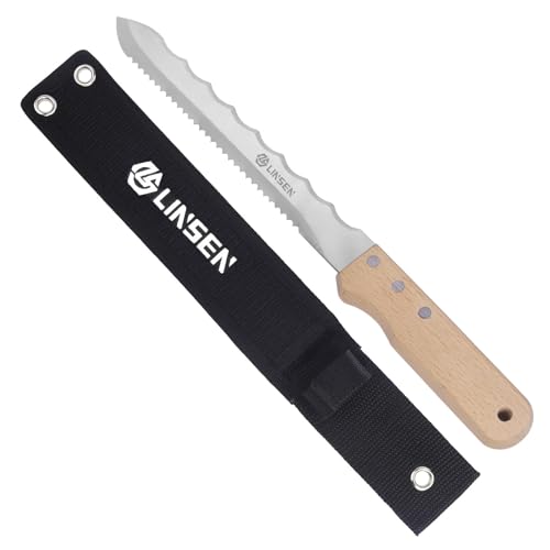 paxlloonge Dämmstoffmesser 200mm - Zweischneidige Klinge aus Edelstahl, Gezackt, Mit Rutschfestem Griff - Isoliermesser von paxlloonge
