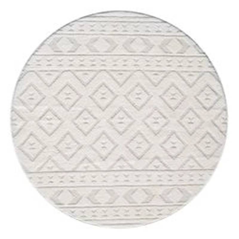 payé Teppich Ello 9999 Boho Flachflor Rund 200x200 cm Cream von payé