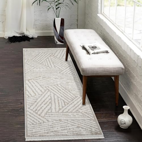 payé Teppich Läufer - 80x150cm - Beige - Geometrische Schleife Muster - Boho Frasen Teppiche - Wohnteppich Schlafzimmer Deko payé Teppich Läufer - 80x150cm - Beige - Geometrische Schleife Muster - Boho Frasen Teppiche - Wohnteppich Schlafzimmer Deko von payé