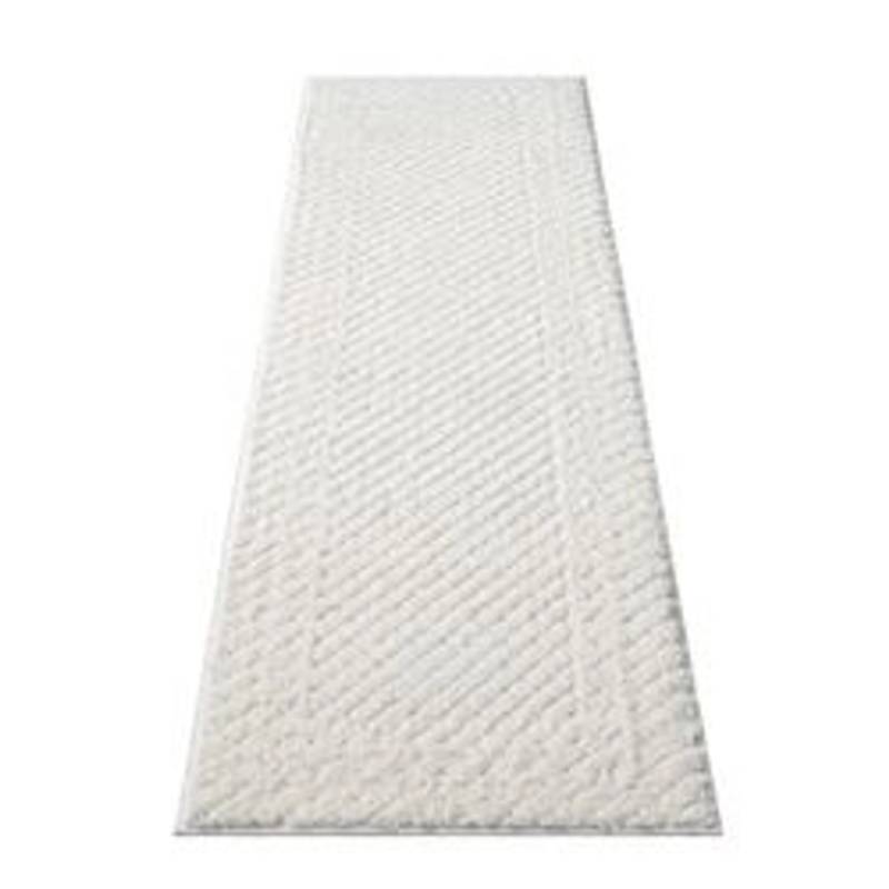 payé Teppich Nara-627 Hochflor 80x300 cm Pastell-Creme Rautenmuster von payé