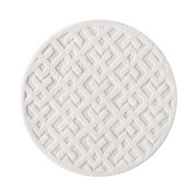 payé Teppich Nara-737 Hochflor 160x160 cm Rund Pastell-Creme Rautenmuster von payé