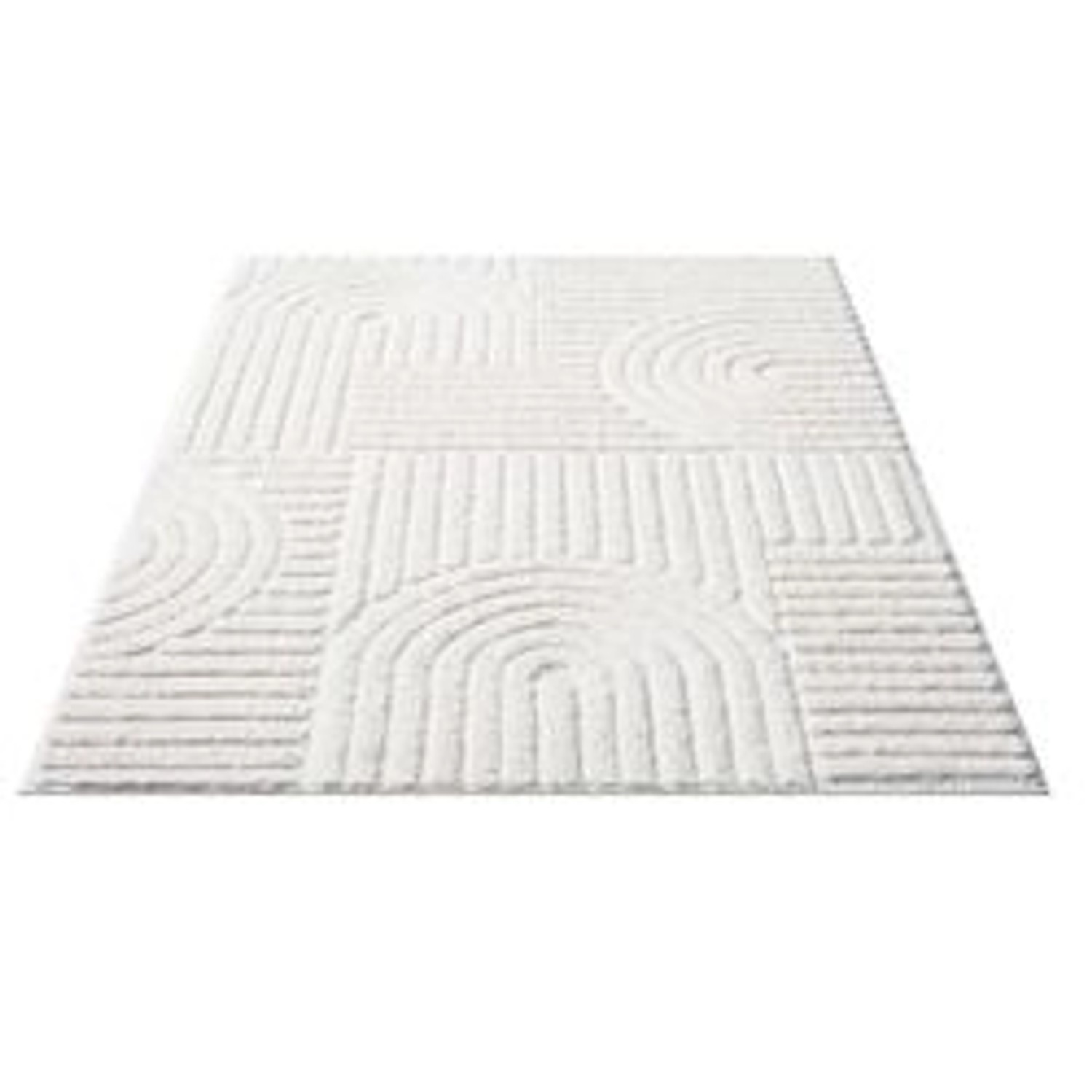 payé Teppich Nara-765 Hochflor 140x200 cm Pastell-Creme Rautenmuster von payé