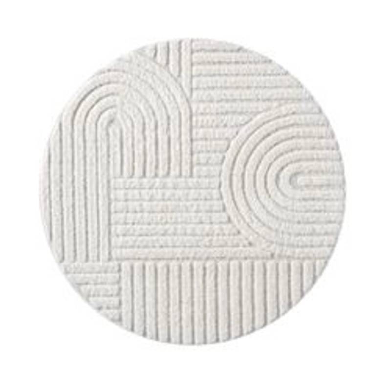 payé Teppich Nara-765 Hochflor 200x200 cm Rund Pastell-Creme Rautenmuster von payé