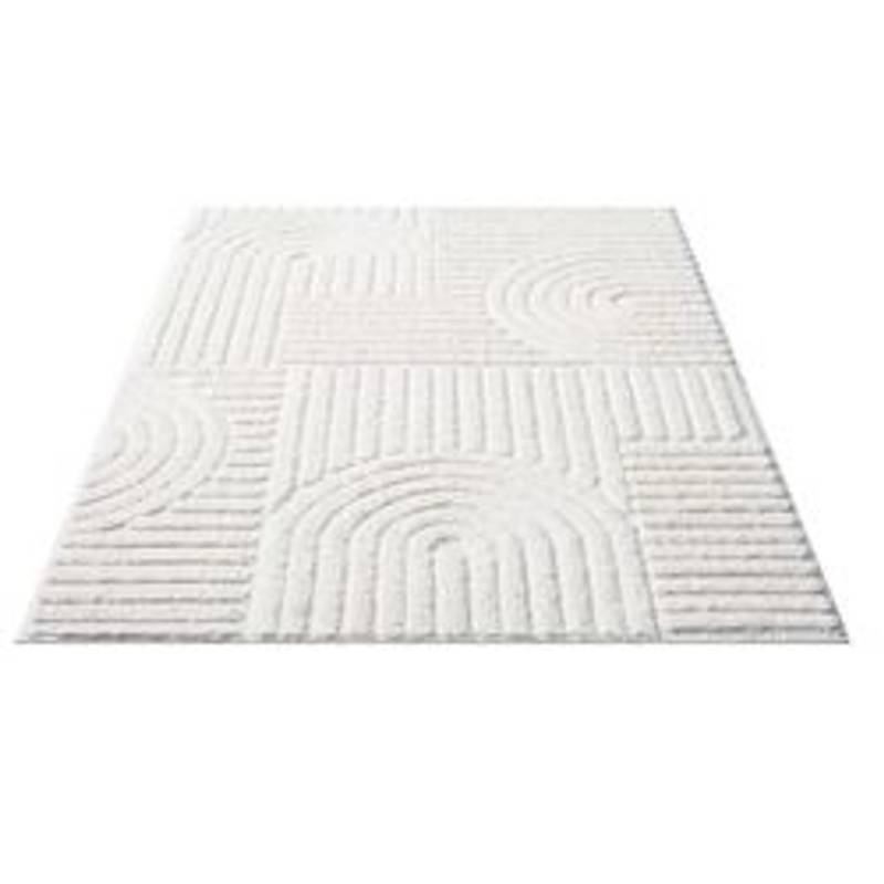 payé Teppich Nara-765 Hochflor 200x290 cm Pastell-Creme Rautenmuster von payé