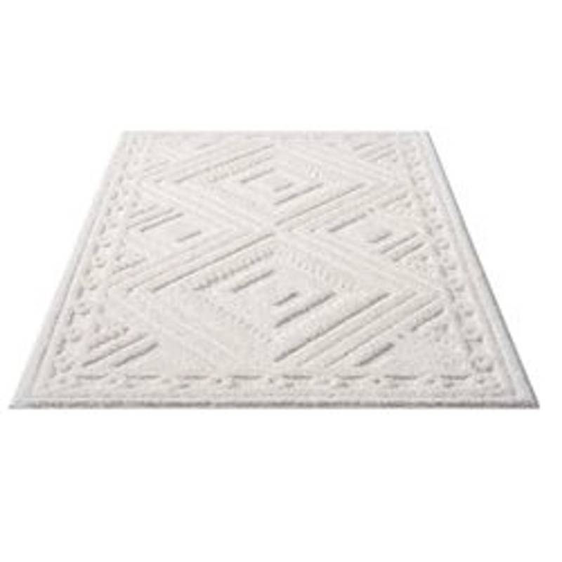 payé Teppich Nara-777 Hochflor 120x170 cm Pastell-Creme Rautenmuster von payé