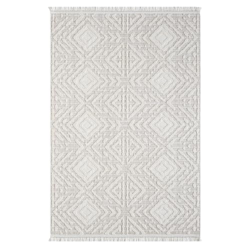 payé Teppich Rund - 160x160cm - Beige Rosa - Sonnen Muster - Boho Frasen Teppiche - Wohnteppich Deko von payé