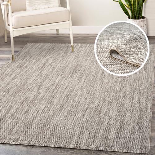 payé Teppich Wohnzimmer - 120x170cm - Taupe - Boho-Style - Modern Uni - Flachflor Wohnteppich Schlafzimmer Deko von payé