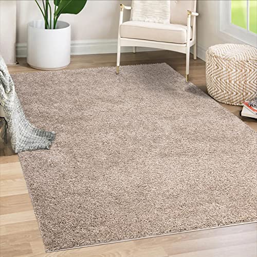 payé Teppich Wohnzimmer Hochflor Shaggy - 120x170cm - Beige Einfarbig Uni Flauschig Modern Boho Deko Teppiche Weich Schlafzimmer von payé