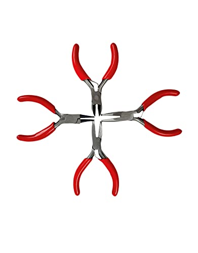 Mini Zangen Set 4tlg. Flachzange Spitzzange Rundzange Seitenschneider von paymali