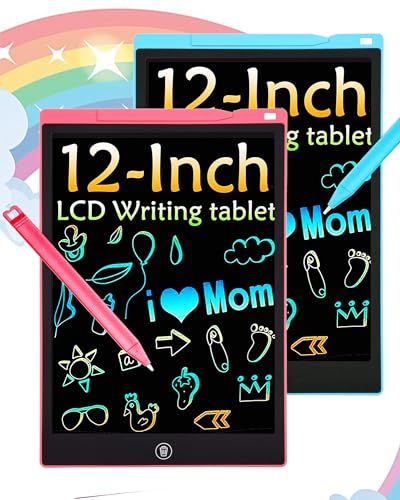 2 Pack Bunte LCD Schreibtafel, 12 Zoll LCD Schreibtablett für Kinde, Maltafel Kinder Elektronisch Spielzeug ab 3-8 Jahre alt Junge Mädchen, Löschbar Mal Tablet Kinder Weihnachtsgeschenke 2 Pack Bunte LCD Schreibtafel, 12 Zoll LCD Schreibtablett für Kinde, Maltafel Kinder Elektronisch Spielzeug ab 3-8 Jahre alt Junge Mädchen, Löschbar Mal Tablet Kinder Weihnachtsgeschenke von pbeknco