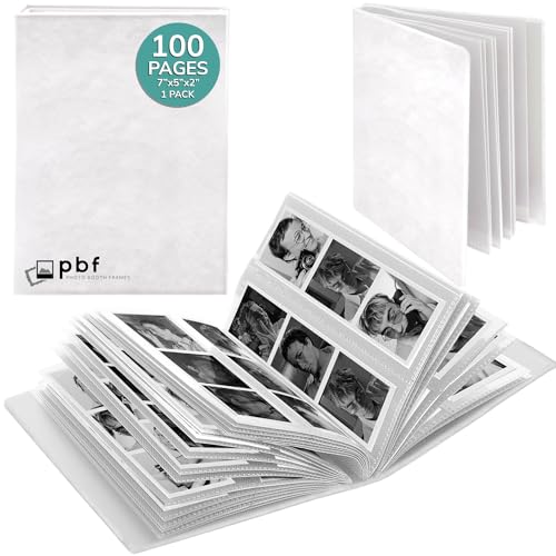 PBF Fotoautomaten-Album, 5 x 15 cm, mit Hüllen, 2 x 6 Streifen, Erinnerungsbuch, Hochzeitsfoto-Streifen-Album, 100 Seiten, für 200 Fotos (Weiß, 1er-Pack) PBF Fotoautomaten-Album, 5 x 15 cm, mit Hüllen, 2 x 6 Streifen, Erinnerungsbuch, Hochzeitsfoto-Streifen-Album, 100 Seiten, für 200 Fotos (Weiß, 1er-Pack) von pbf PHOTO BOOTH FRAMES