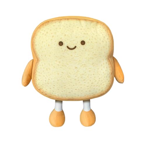 pclapora Toastbrot Kissen, 18 cm Lustiges Toastkissen, Brot Form Plüsch Kissen, Brotform Plüschkissen für Kinder und Erwachsene, Zuhause, Schlafzimmer, Kinder Zimmer Deko von pclapora