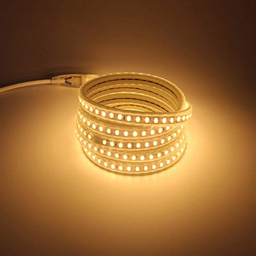 pcning 220V 230V 120 LEDs/M LED Streifen, 5730 Lichtleiste, 3M IP67 Wasserdicht LED Strip 3000K Warmweiss von pcning