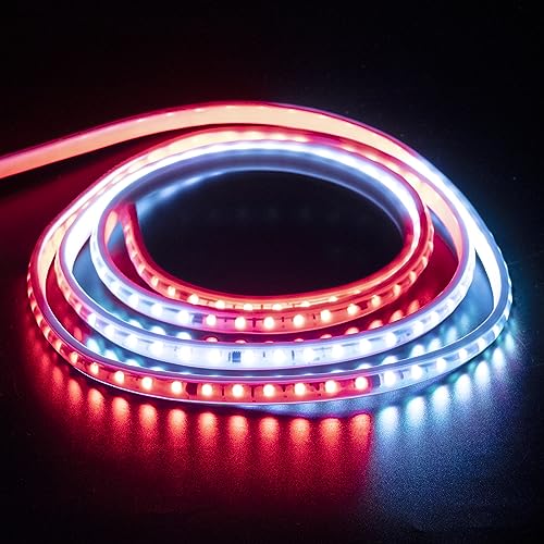 RGB LED Streifen 5M 220V 230V Direktanschluss Outdoor Wasserfest Multicolore Band 5050 60leds/m sans Transformateur IP67 Wasserdicht Lichtleiste Strip Light (5M, RGB) von pcning