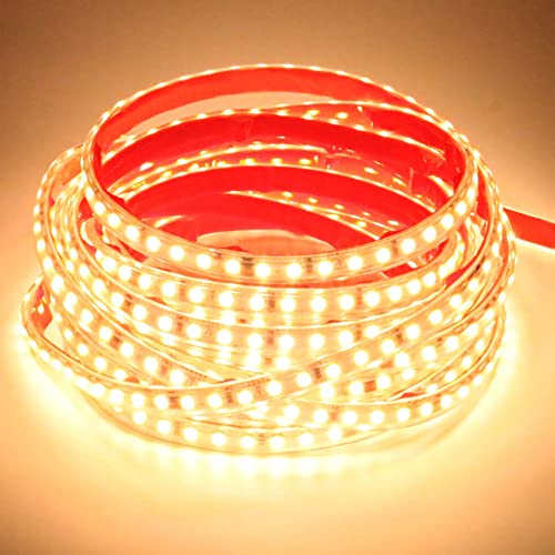 pcning Helle LED Streifen 230V Direktanschluss 5M Warmweiss, 5 Meter LED Strip mit Schalter IP67 Wasserdicht Band (Warmweiß, 5M) von pcning