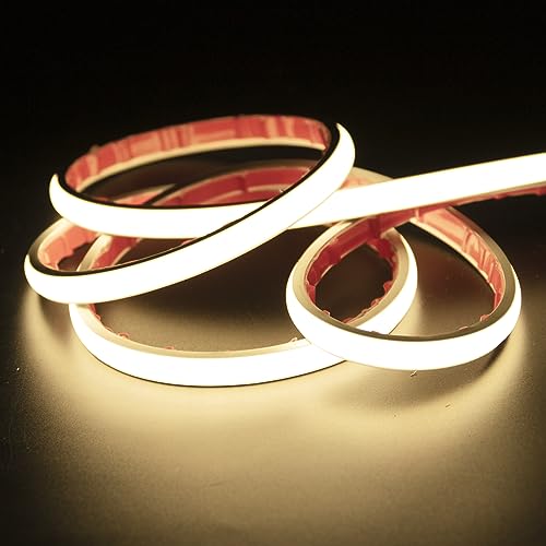 pcning COB LED Streifen Selbstklebend Neutralweiss Direkt 220V 230V Sehr Hell 10M IP67 Wasserdichte Flexibel Strip Lichtleiste Weiss 4000K (Weiss, 10) von pcning