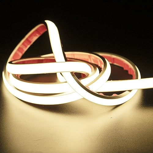 pcning Super Bright LED COB Strip 5M 230V Selbstklebend mit Stecker, 5 Meter LED Streifen 220V Aussen Wasserdicht IP67 4000K Weiss (weiss, 5) von pcning