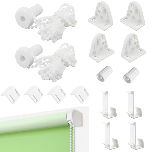 Klemmfix Halterung Set - 2 Stück Rollo Halterung für Fenster, 17mm Ohne Bohren, Ersatzteile, Klemmhalter für Verdunkelungsrollo, Doppelrollo, Seitenzugrollo (Weiß) von pcsfoe
