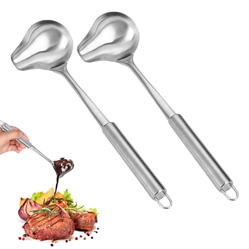 2 Stück Soßenlöffel 30.2cm,Saucenlöffel Mit Schnaupe,Edelstahl Soßenkelle,Soßenkelle mit Ergonomischem Griff,Suppenkelle Edelstahl Für Suppensoßen Bratensoßen Dressings Küche Kochwerkzeug(Silber) 2 Stück Soßenlöffel 30.2cm,Saucenlöffel Mit Schnaupe,Edelstahl Soßenkelle,Soßenkelle mit Ergonomischem Griff,Suppenkelle Edelstahl Für Suppensoßen Bratensoßen Dressings Küche Kochwerkzeug(Silber) von pcsfoe