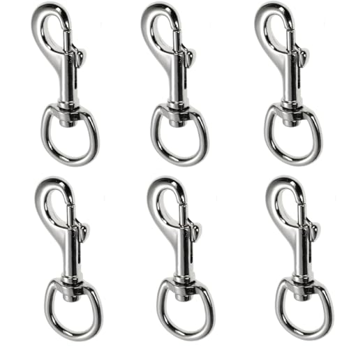 6 Stück 81 * 28mm Robusten Karabinerhaken Hundeleine,Karabiner-Haken mit Drehgelenk,Wirbelkarabiner Zinklegierung 360° Gedreht Bolzenkarabiner,Karabiner Hundeleine für Hundeleinen Schnellverschluss von pcsfoe