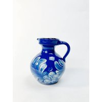 Blauer Krug Vintage Klein Vase Steingut Bauer von peachyvintagepia