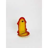 Emaillierte Seifenschale Mit Haken Coloss Emaille H & M Gelb Orange Vintage von peachyvintagepia