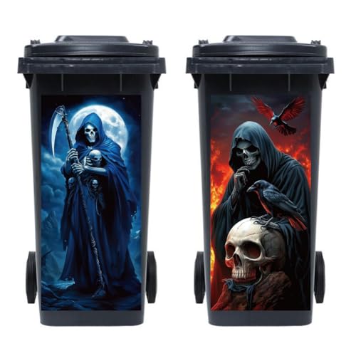 Peacoblue 2 Stück Mülltonnenaufkleber 38x82cm Der totenkopf. Mülltonnen Aufkleber Wetterfest Groß Mülltonnen Sticker Draußen Für Auffahrt, Garten, Außen- und Innendekoration Peacoblue 2 Stück Mülltonnenaufkleber 38x82cm Der totenkopf. Mülltonnen Aufkleber Wetterfest Groß Mülltonnen Sticker Draußen Für Auffahrt, Garten, Außen- und Innendekoration von peacoblue