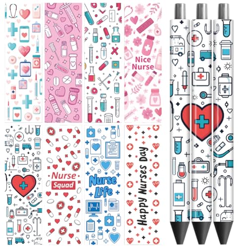 Peacoblue UV DTF Pen Wraps Transferaufkleber Tag der Krankenschwester, 48 Stück wasserdichte HD-Druck UV DTF Pen Aufkleber für personalisierte DIY Bleistift Stift Handwerk Geschenke Schenken Peacoblue UV DTF Pen Wraps Transferaufkleber Tag der Krankenschwester, 48 Stück wasserdichte HD-Druck UV DTF Pen Aufkleber für personalisierte DIY Bleistift Stift Handwerk Geschenke Schenken von peacoblue