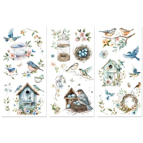 Peacoblue UV DTF Rub-On Transferfolie Möbel-Sticker Vogelnest Muster 15x30cm, 3 Stk. Wasserfeste Deko-Transferaufkleber für Möbel Glas Gläser Porzellan Wäscheschränke Kommoden Holz Kunststoff Peacoblue UV DTF Rub-On Transferfolie Möbel-Sticker Vogelnest Muster 15x30cm, 3 Stk. Wasserfeste Deko-Transferaufkleber für Möbel Glas Gläser Porzellan Wäscheschränke Kommoden Holz Kunststoff von peacoblue