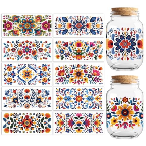 Peacoblue UV-DTF Tassen-Aufkleber Boho-Stil, 10 Bögen wasserdichte Vinyl-Decals für 16oz Kaffeegläser, Flaschen und Tassen Peacoblue UV-DTF Tassen-Aufkleber Boho-Stil, 10 Bögen wasserdichte Vinyl-Decals für 16oz Kaffeegläser, Flaschen und Tassen von peacoblue
