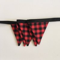 Mini Buffalo Karo Stoffbanner. Mini Banner. Plaid Photo Prop. Stoff Weihnachtliche Deko von peapodsboutique