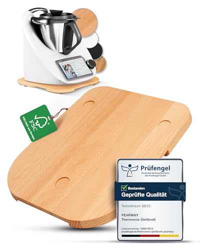 PEARWAY Thermomix Gleitbrett TM6 & TM5 aus edlem FSC HOLZ | müheloses Verschieben ohne Beschädigung der Waage | stabiler Stand durch Schwingungsdämpfung | Gleitbrett Thermomix TM6 TM5 - Buche PEARWAY Thermomix Gleitbrett TM6 & TM5 aus edlem FSC HOLZ | müheloses Verschieben ohne Beschädigung der Waage | stabiler Stand durch Schwingungsdämpfung | Gleitbrett Thermomix TM6 TM5 - Buche von pearway
