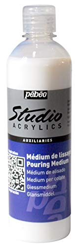 Pébéo - Studio Acrylics - Pouring Medium Acryl - Acrylmalerei - Acryl Gieß- und Pouring-Medium - Flüssiges Acryl Bindemittel - Transparent und Glänzend - Nicht Vergilbend - 500 ml Flasche von Pebeo
